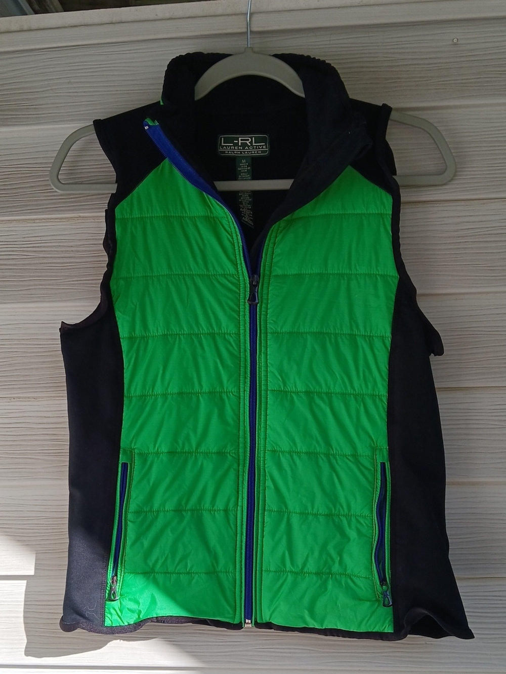 Lauren Ralph Lauren Quilted Vest in Green & Black Size Medium Like New